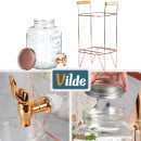 Słój do napojów z kranikiem i stojakiem złoty 8 l