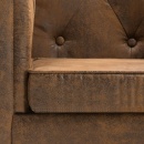 Sofa 2-osobowa Chesterfield, materiał zamszopodobny, brąz