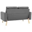 Sofa 2-osobowa, jasnoszara, tapicerowana tkaniną - zdjęcie 5