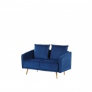 Sofa 2-osobowa welurowa niebieska MAURA