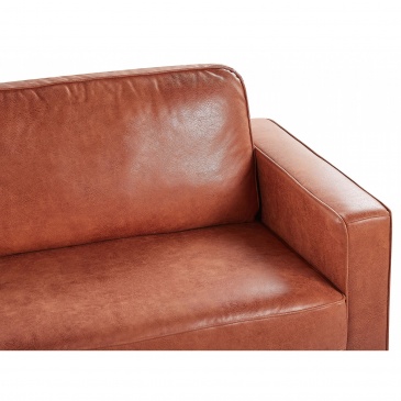 Sofa 3-osobowa ekoskóra złoty brąz SAVALEN