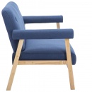 Sofa 3-osobowa tapicerowana tkaniną niebieska