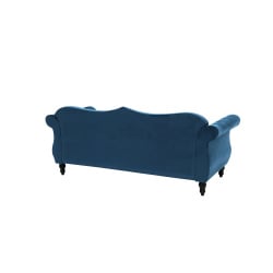 Sofa 3-osobowa welurowa ciemnoniebieska SKIEN