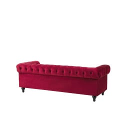 Sofa 3-osobowa welurowa czerwona CHESTERFIELD Sofa 3-osobowa welurowa czerwona CHESTERFIELD