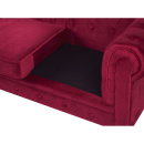 Sofa 3-osobowa welurowa czerwona CHESTERFIELD