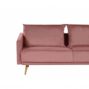 Sofa 3-osobowa welurowa różowa MAURA