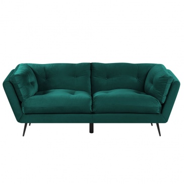 Sofa 3-osobowa welurowa zielona LENVIK