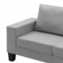 Sofa 4-osobowa, jasnoszara, tapicerowana tkaniną