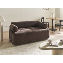 Sofa dla 2 osób ELVA Szenil Ciemnobrązowy