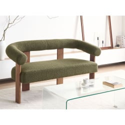 Sofa dla 2 osób ILBRO Boucle Zielony/ ciemny brąz Sofa dla 2 osób ILBRO Boucle Zielony/ ciemny brąz