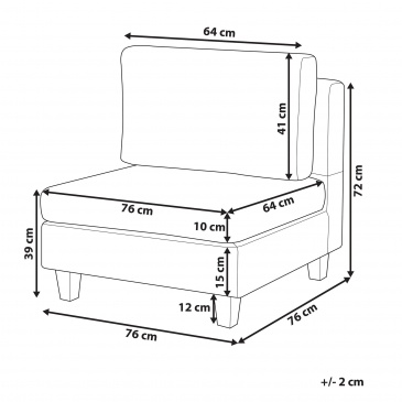 Sofa modułowa 6-osobowa jasnoszara FEVIK