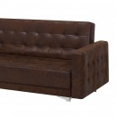Sofa modułowa rozkładana imitacja skóry Old Style brąz prawostronna ABERDEEN