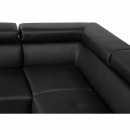 Sofa narożna skóra ekologiczna czarna NORREA