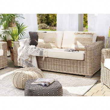 Sofa ogrodowa rattaowa jasnobrązowa ARDEA