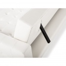 Sofa prawostronna biała skóra ekologiczna rozkładana ABERDEEN