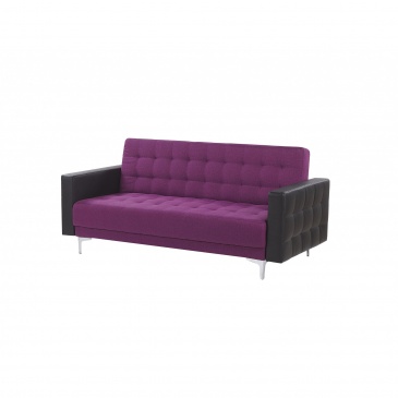 Sofa rozkładana fioletowa z czarnym ABERDEEN