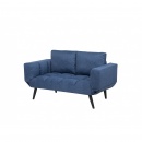 Sofa rozkładana tapicerowana ciemnoniebieska BREKKE