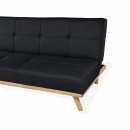 Sofa rozkładana tapicerowana czarna FROYA