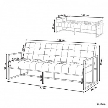 Sofa rozkładana welurowa zielona MARSTAL