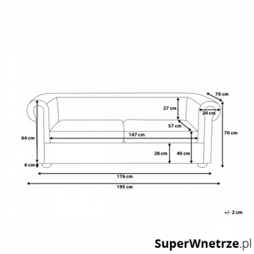 Sofa skórzana czarna Vento