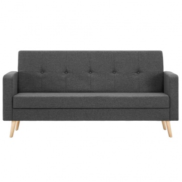 Sofa tapicerowana materiałem ciemnoszara