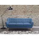 Sofa trzyosobowa tapicerowana niebieska Taciturno