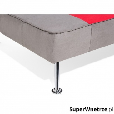 Sofa z funkcją spania tapicerowana szara/patchwork Agapito