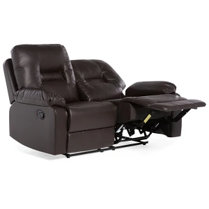 Sofa z manualną funkcją relaksu 2-osobowa ekoskóra brązowa bergen Sofa z manualną funkcją relaksu 2-osobowa ekoskóra brązowa bergen