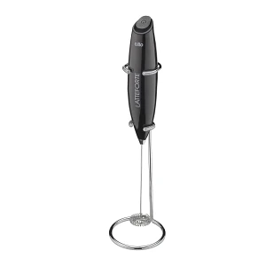 Spieniacz do mleka na stojaku, 23 cm, czarny
