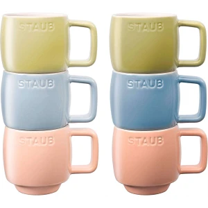 STAUB SERVING Zestaw 6 kubków ceramicznych - Wielokolorowy, 100 ml