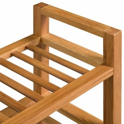 Stojak na buty z 3 półkami, drewno dębowe 100 x 27 x 59,5 cm