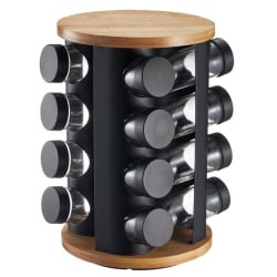 Stojak na przyprawy OLVIO 16 słoików czarny/OD2542