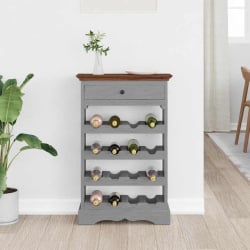 Stojak na wino, lite drewno z recyklingu, 55x23x85 cm