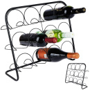 Stojak na wino metalowy czarny 12 butelek 42,5x16x37,5 cm