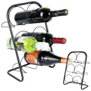 Stojak na wino metalowy czarny 6 butelek 37x23x15,5 cm