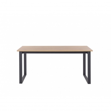 Stół do jadalni 160 x 80 cm ciemne drewno z czarnym BERLIN