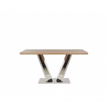Stół do jadalni 160 x 90 cm jasne drewno ze srebrnym BONAVENTURA