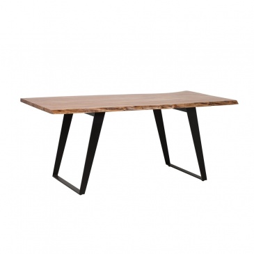 Stół do jadalni akacjowy 200 x 100 cm jasne drewno z czarnym JAIPUR