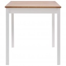 Stół do jadalni, biało-brązowy, 140x70x73 cm, drewno sosnowe