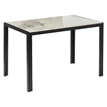Stół do jadalni CLARENCE Biały marmur 120 cm 70 cm Ceramika Stół do jadalni CLARENCE Biały marmur 120 cm 70 cm Ceramika
