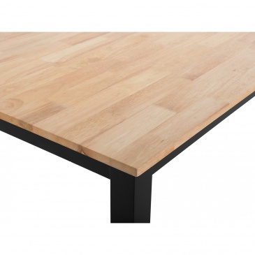 Stół do jadalni drewniany jasny brąz/czarny 150 x 90 cm GEORGIA