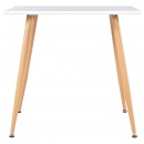 Stół do jadalni, kolor biały i dębowy, 80,5 x 80,5 x 73 cm, MDF
