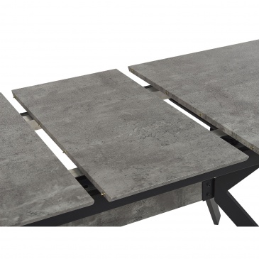 Stół do jadalni rozkładany 140/180 x 80 cm szary z czarnym BENSON