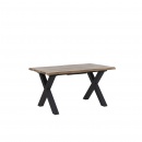 Stół do jadalni rozkładany 140/180 x 90 cm ciemne drewno z czarnym BRONSON