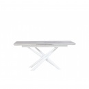 Stół do jadalni rozkładany 160/200 x 90 cm efekt marmuru z białym MOIRA