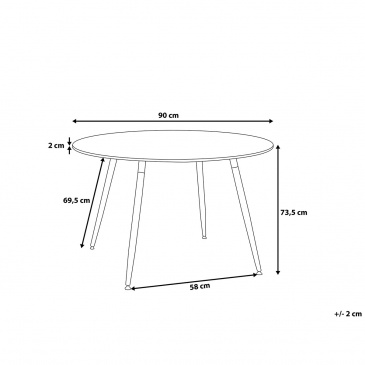 Stół do kuchni biały - 90 cm -  stół  do jadalni lub salonu - BOVIO