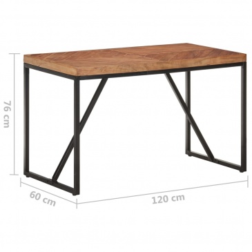 Stół jadalniany, 120x60x76 cm, lite drewno akacjowe i mango