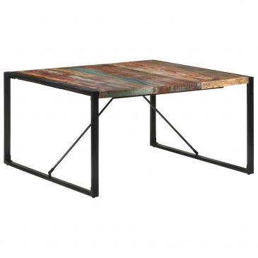 Stół jadalniany, 140x140x75 cm, lite drewno z odzysku