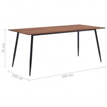 Stół jadalniany, brązowy, 200 x 100 x 75 cm, MDF