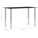 Stół jadalniany, czarny, 120x60x75 cm, hartowane szkło